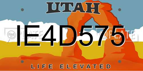 IE4D575 Utah License Plate