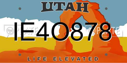 IE4O878 Utah License Plate