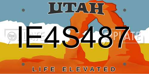 IE4S487 Utah License Plate
