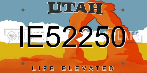 IE52250 Utah License Plate