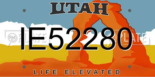 IE52280 Utah License Plate