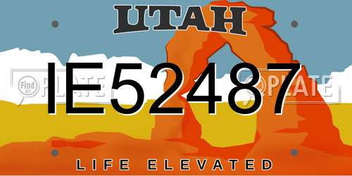 IE52487 Utah License Plate