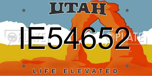 IE54652 Utah License Plate