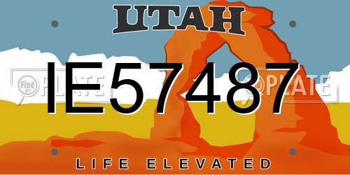 IE57487 Utah License Plate