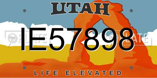 IE57898 Utah License Plate