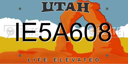 IE5A608 Utah License Plate