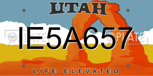 IE5A657 Utah License Plate