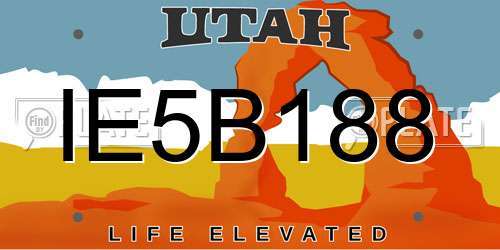 IE5B188 Utah License Plate