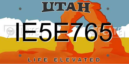 IE5E765 Utah License Plate