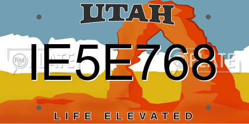 IE5E768 Utah License Plate