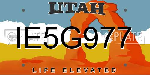 IE5G977 Utah License Plate
