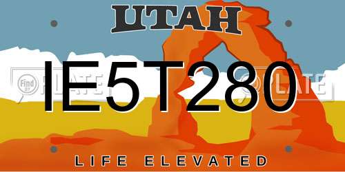 IE5T280 Utah License Plate