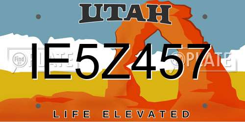 IE5Z457 Utah License Plate