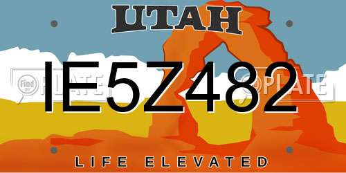 IE5Z482 Utah License Plate