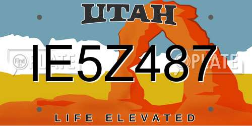 IE5Z487 Utah License Plate