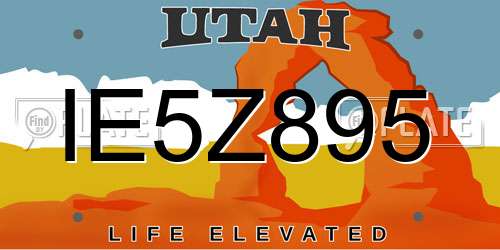 IE5Z895 Utah License Plate
