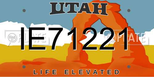 IE71221 Utah License Plate