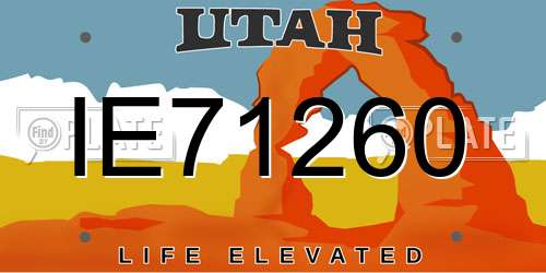 IE71260 Utah License Plate