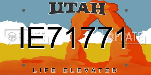 IE71771 Utah License Plate