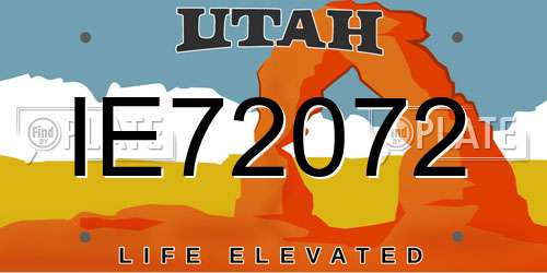 IE72072 Utah License Plate