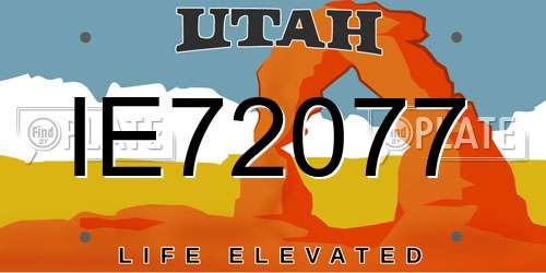 IE72077 Utah License Plate