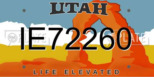 IE72260 Utah License Plate