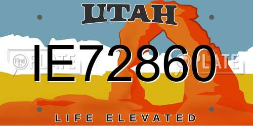 IE72860 Utah License Plate
