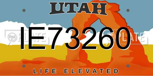 IE73260 Utah License Plate