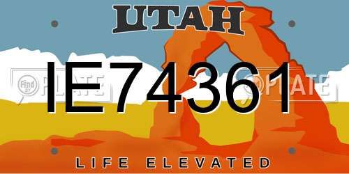 IE74361 Utah License Plate