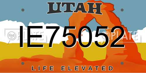 IE75052 Utah License Plate