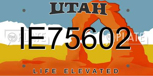 IE75602 Utah License Plate