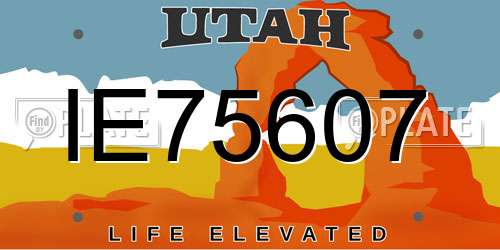 IE75607 Utah License Plate