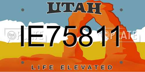 IE75811 Utah License Plate