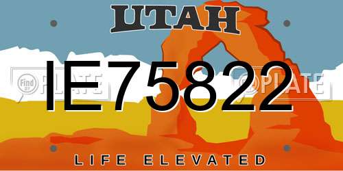 IE75822 Utah License Plate