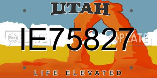 IE75827 Utah License Plate