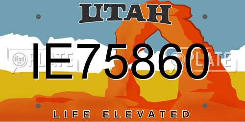 IE75860 Utah License Plate