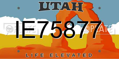 IE75877 Utah License Plate