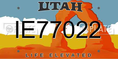 IE77022 Utah License Plate