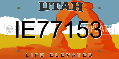 IE77153 Utah License Plate