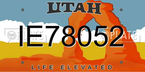 IE78052 Utah License Plate