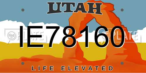 IE78160 Utah License Plate