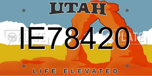 IE78420 Utah License Plate