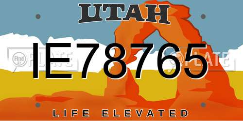 IE78765 Utah License Plate