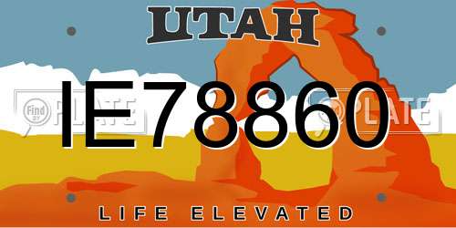 IE78860 Utah License Plate