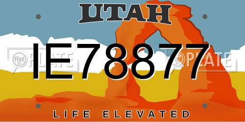 IE78877 Utah License Plate