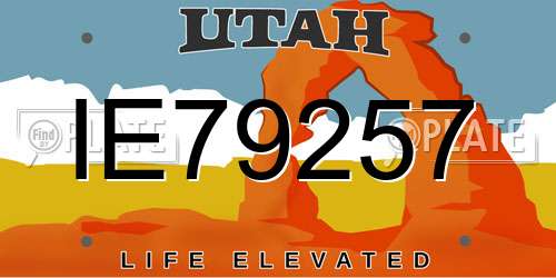 IE79257 Utah License Plate