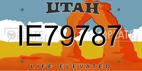 IE79787 Utah License Plate