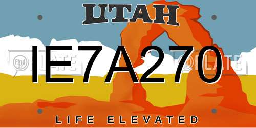 IE7A270 Utah License Plate