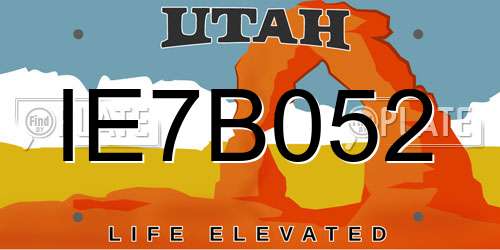 IE7B052 Utah License Plate