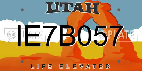 IE7B057 Utah License Plate
